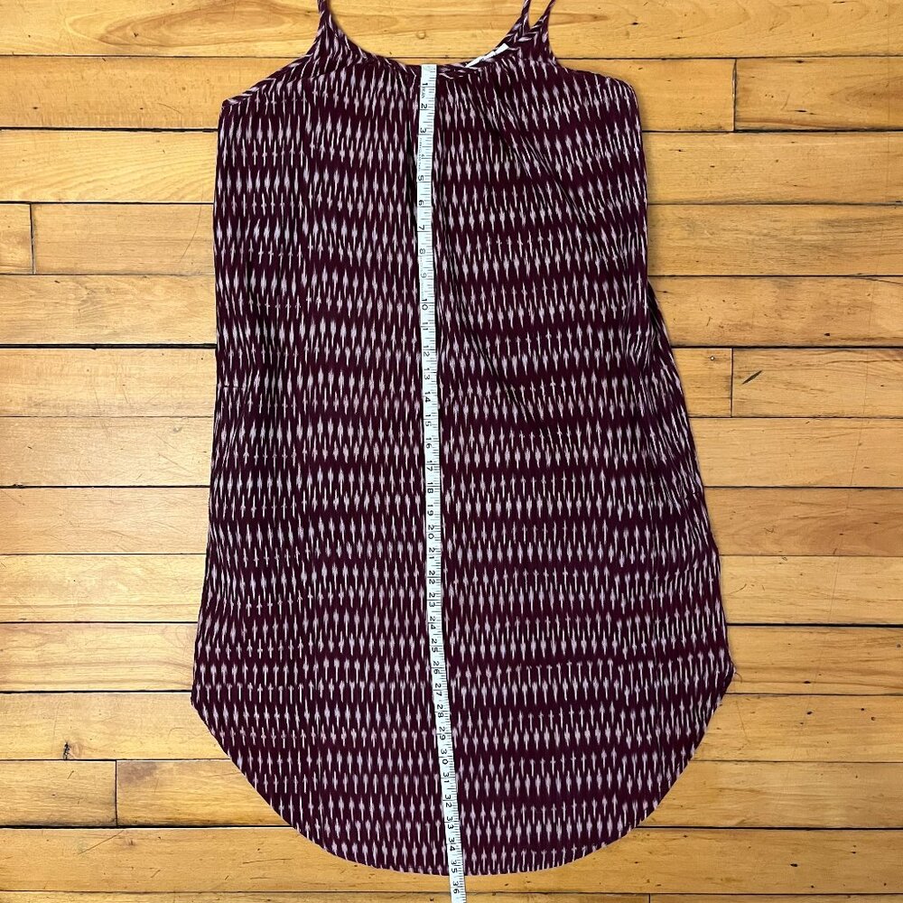 Madewell Maroon Ikat Print Tied Straps Shift Dress, Size Large - Picture 10 of 10